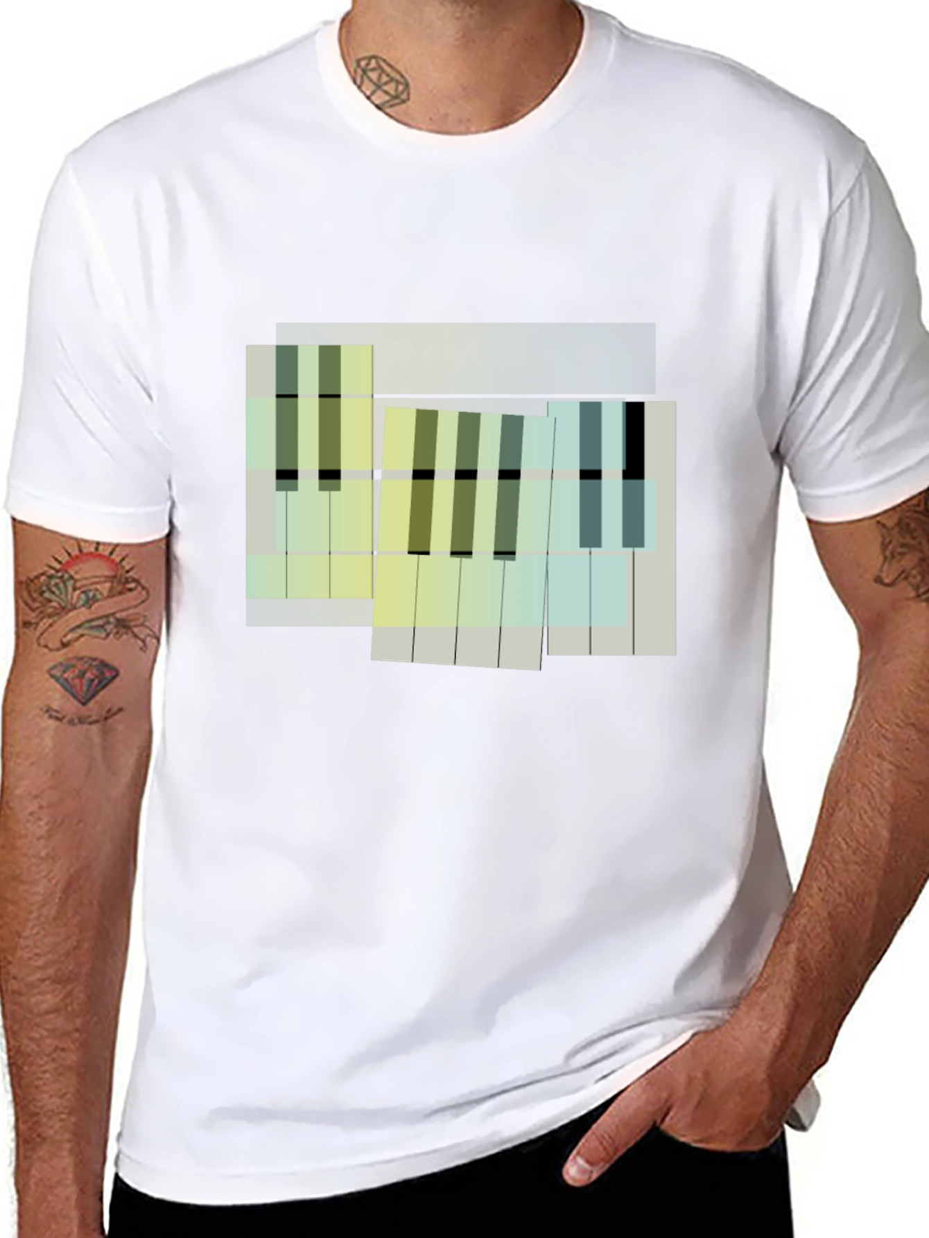 Abstract Piano Keys Graphic Tee