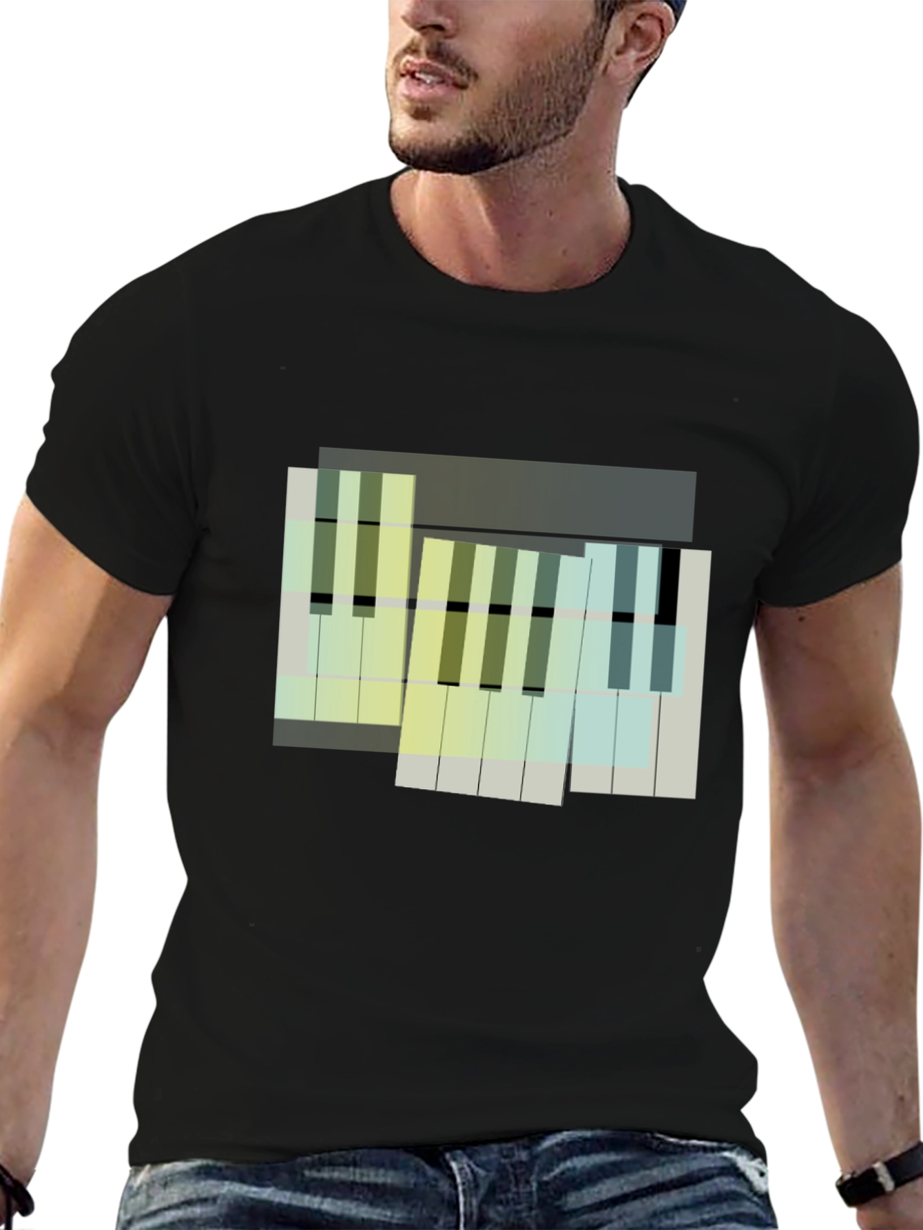 Abstract Piano Keys Graphic Tee