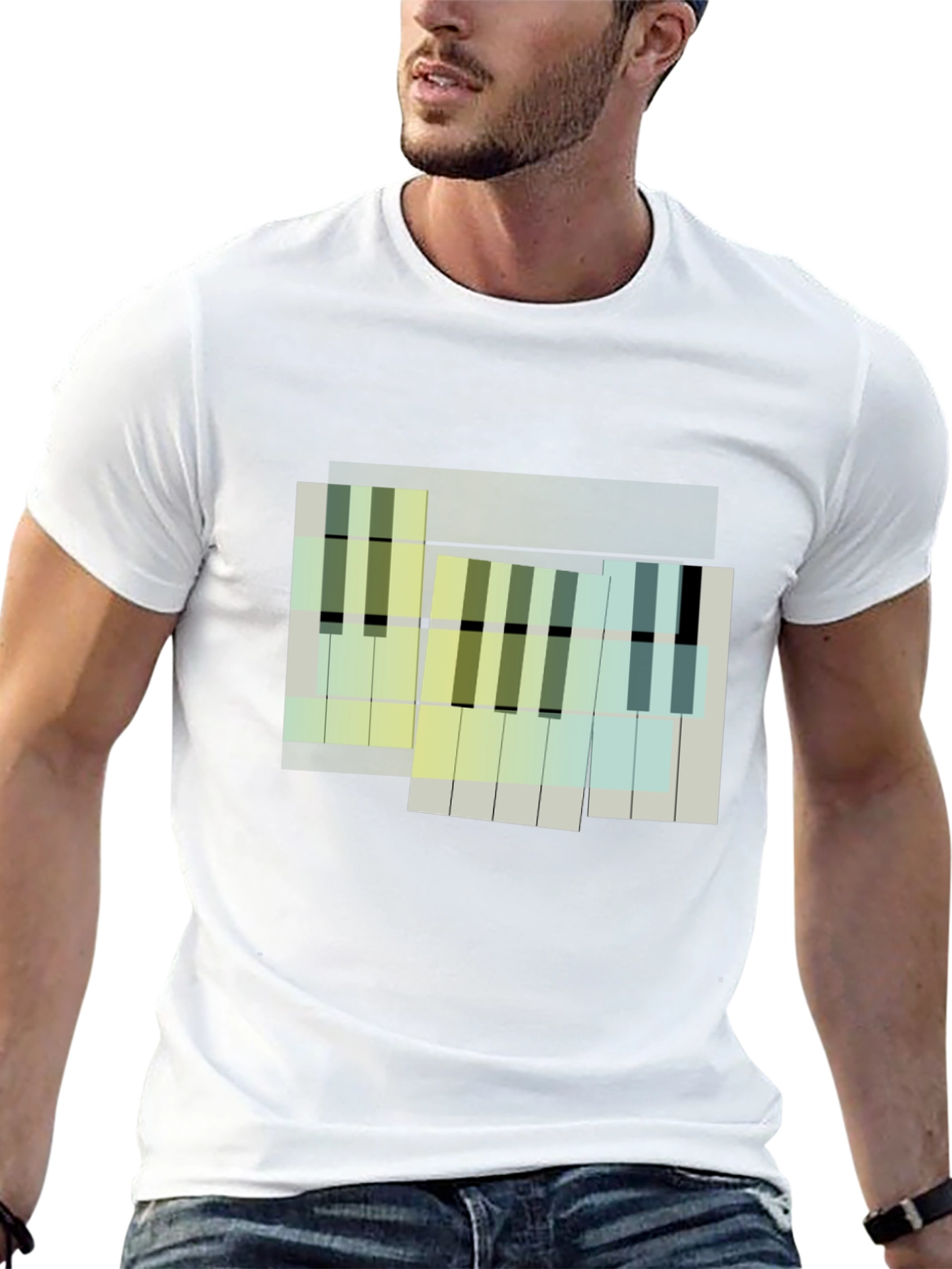 Abstract Piano Keys Graphic Tee