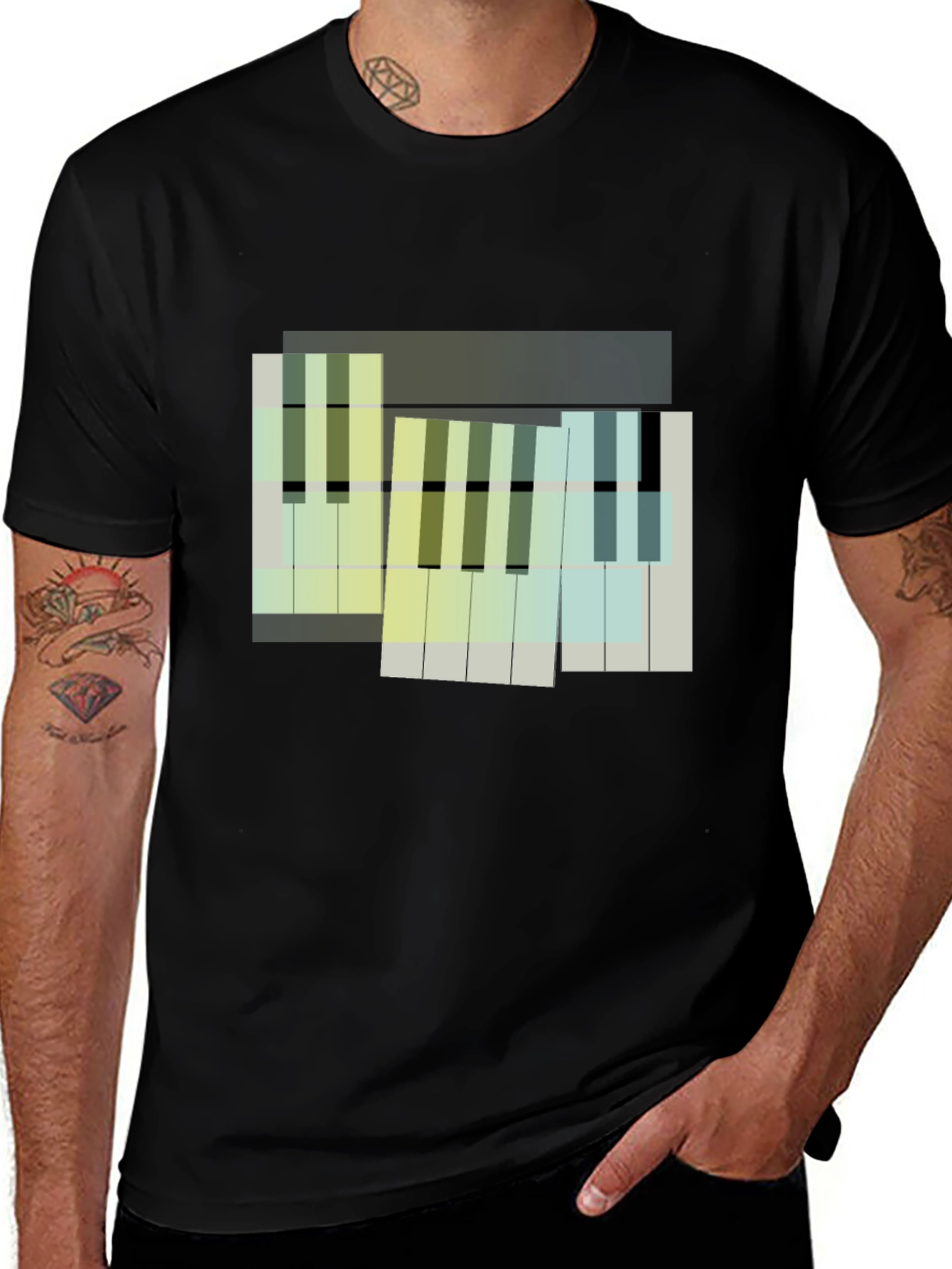 Abstract Piano Keys Graphic Tee