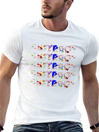 Abstract Design Black Cotton T-Shirt