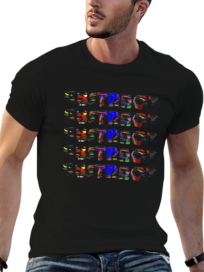 Abstract Design Black Cotton T-Shirt