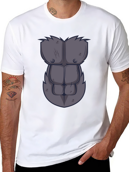 Gorilla Chest Graphic Tee - Novelty Muscle Shirt
