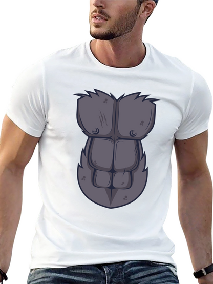 Gorilla Chest Graphic Tee - Novelty Muscle Shirt
