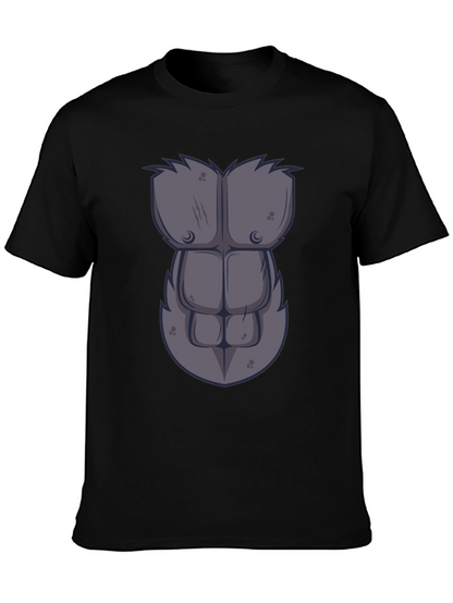 Gorilla Chest Graphic Tee - Novelty Muscle Shirt
