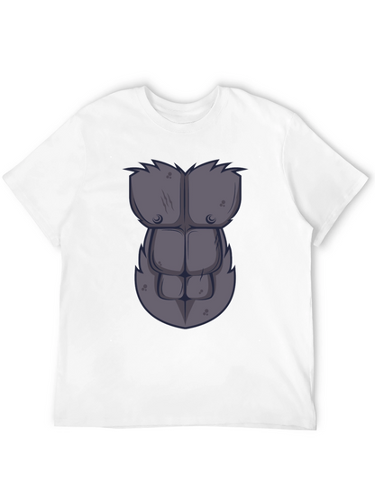 Gorilla Chest Graphic Tee - Novelty Muscle Shirt