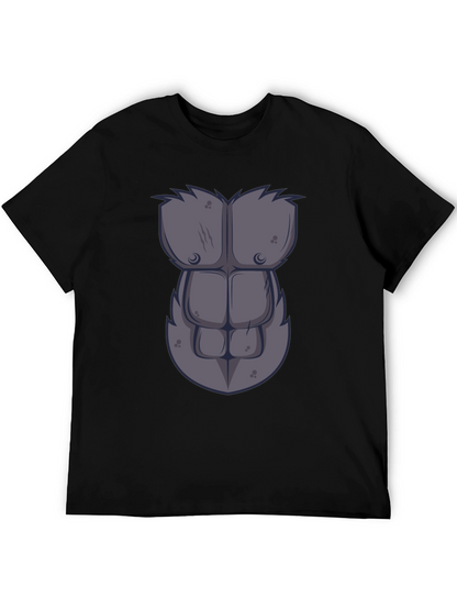 Gorilla Chest Graphic Tee - Novelty Muscle Shirt
