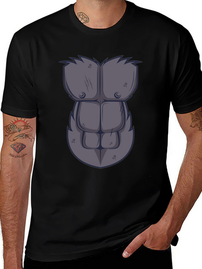 Gorilla Chest Graphic Tee - Novelty Muscle Shirt