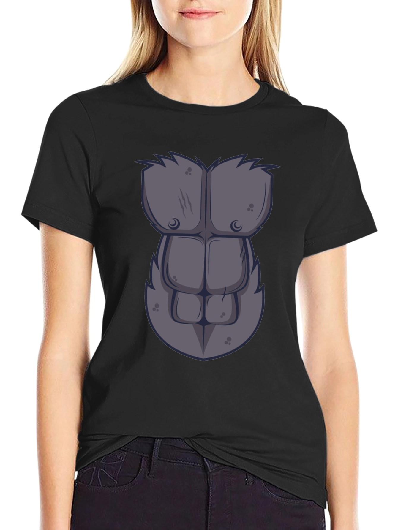 Gorilla Chest Graphic Tee - Novelty Muscle Shirt
