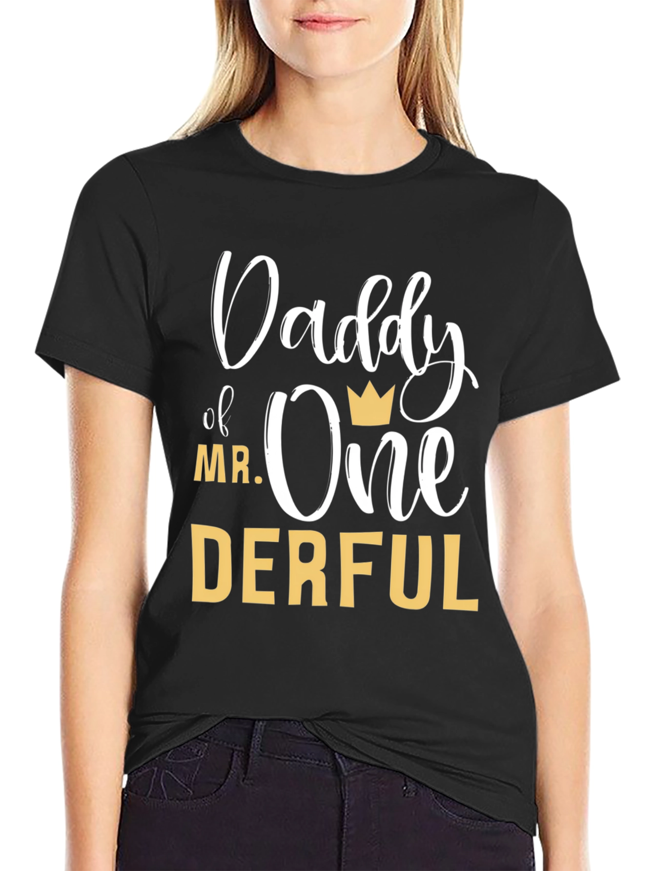 Daddy of Mr. One-Derful Black T-Shirt