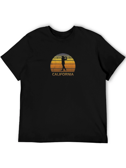 California Golfer Sunset Black T-Shirt