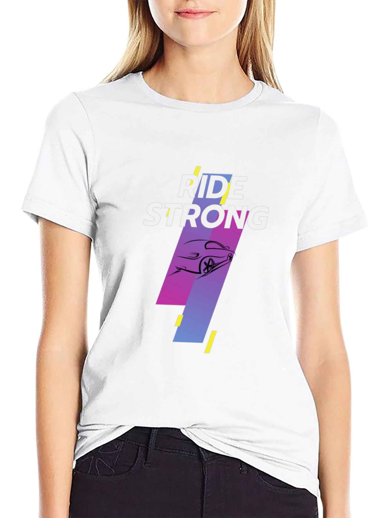 Ride Strong Graphic Tee - Black Cotton T-Shirt
