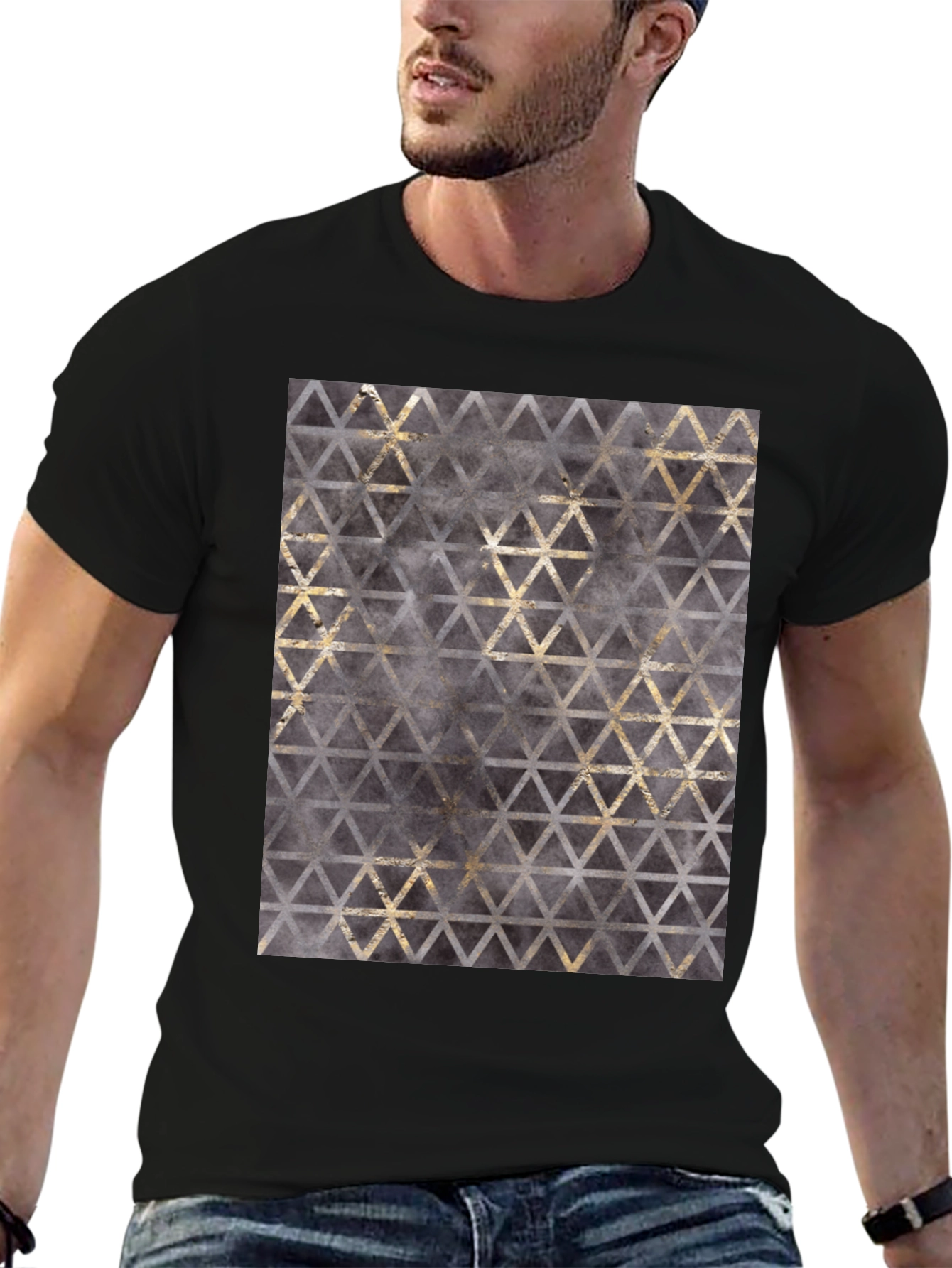Geometric Triangle Print T-Shirt