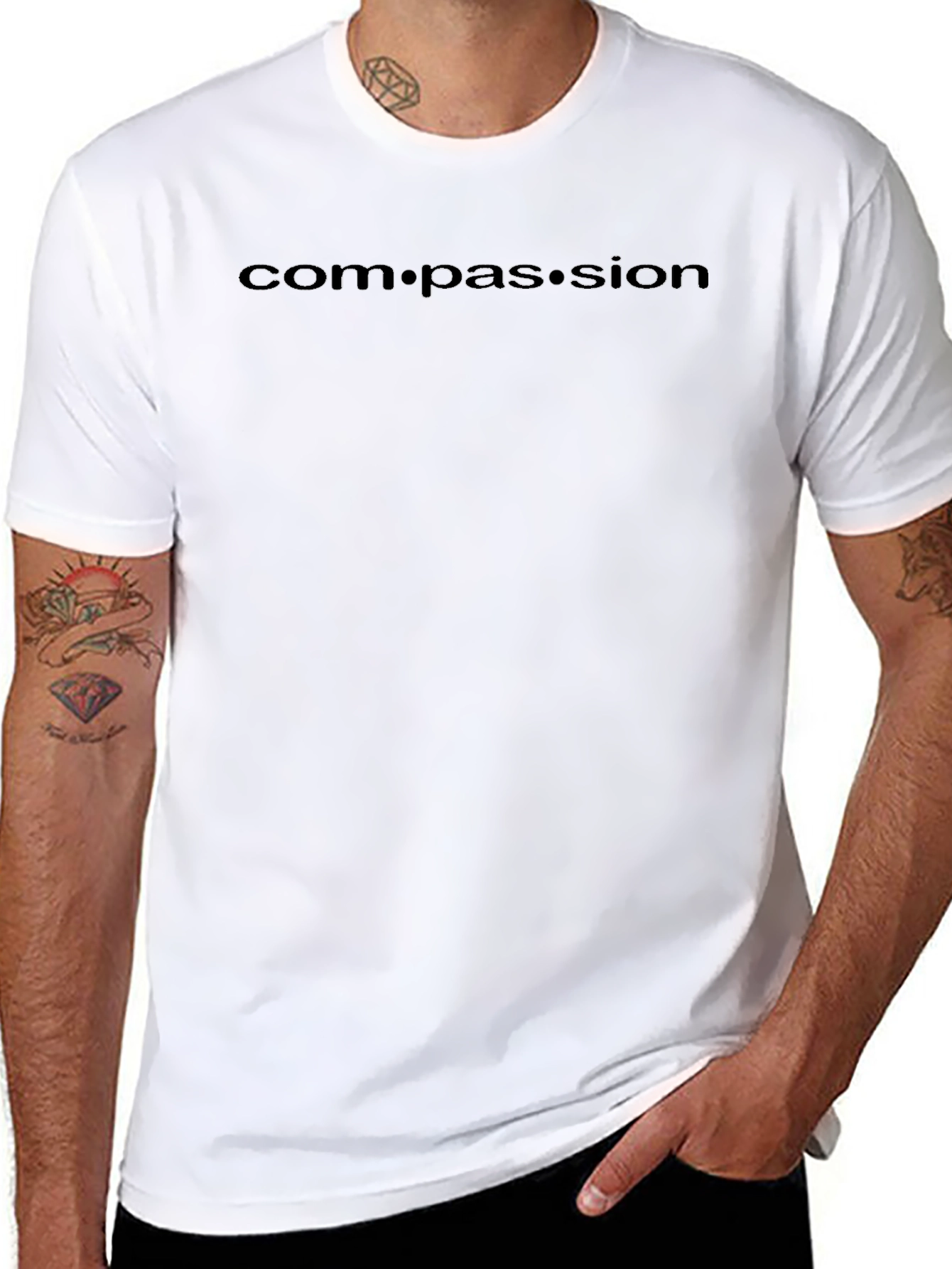 Compassion Black Crew Neck T-Shirt