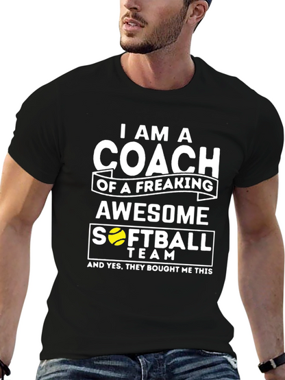 Awesome Softball Coach T-Shirt - Novelty Gift