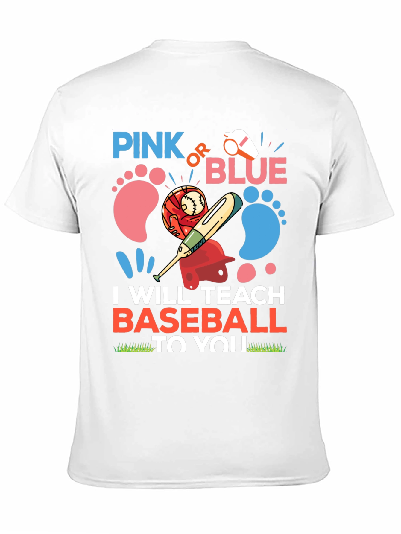 Pink or Blue Baseball Gender Reveal T-Shirt