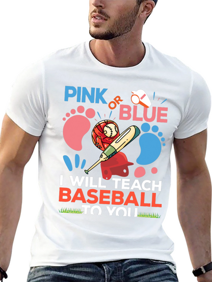 Pink or Blue Baseball Gender Reveal T-Shirt