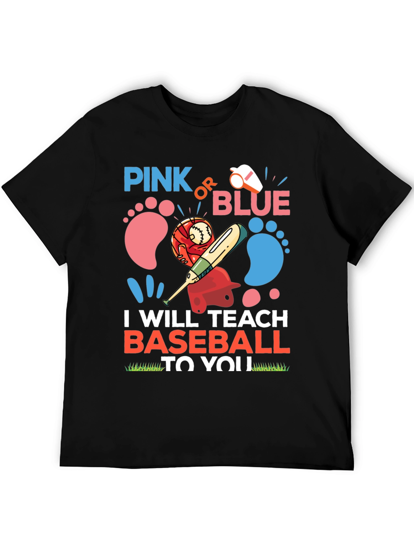 Pink or Blue Baseball Gender Reveal T-Shirt