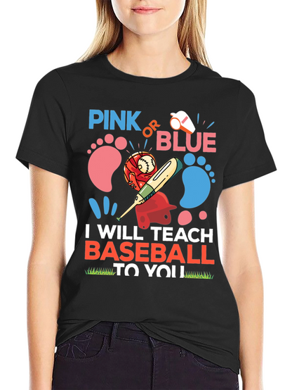 Pink or Blue Baseball Gender Reveal T-Shirt