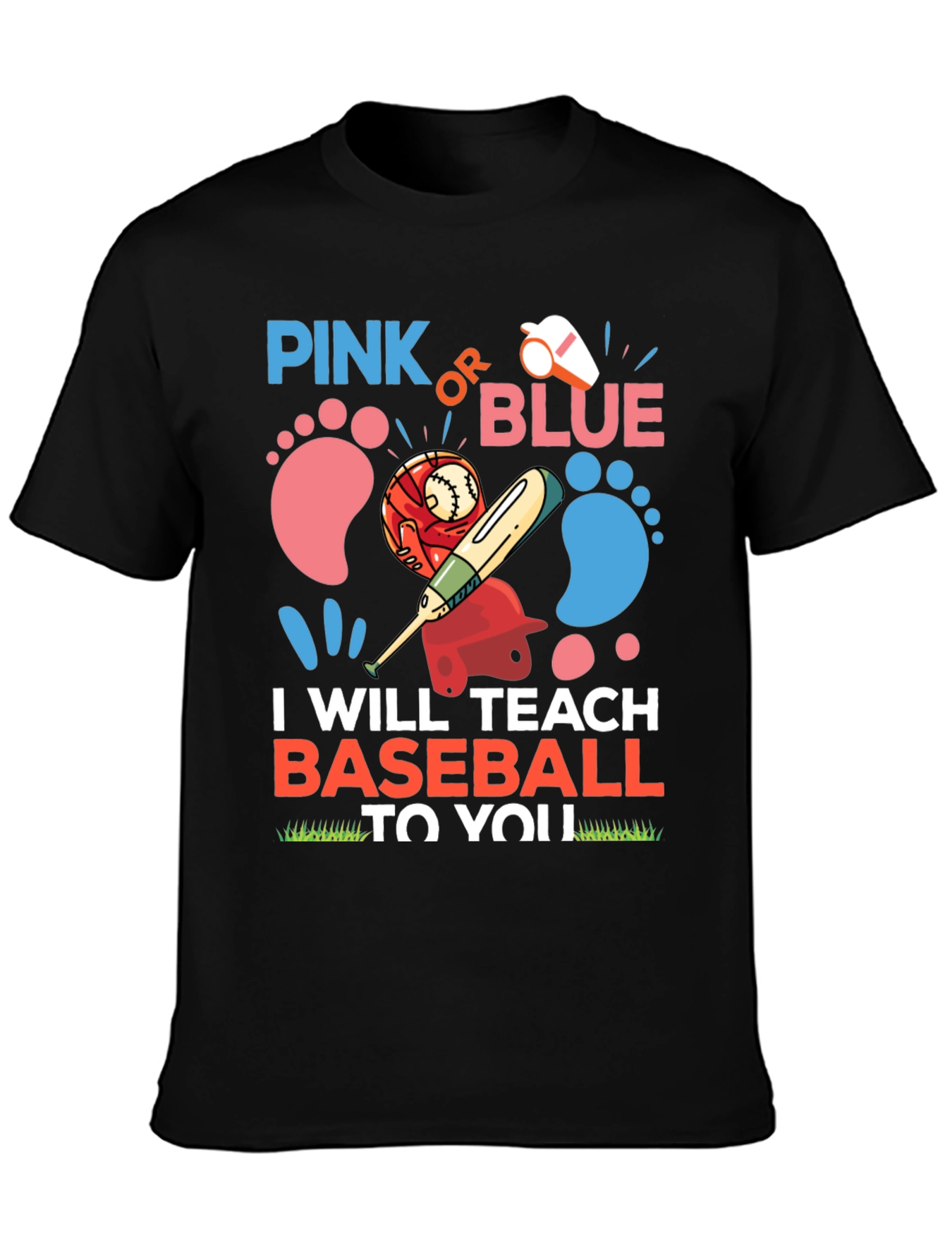 Pink or Blue Baseball Gender Reveal T-Shirt