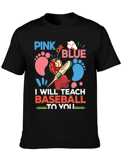 Pink or Blue Baseball Gender Reveal T-Shirt