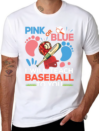 Pink or Blue Baseball Gender Reveal T-Shirt