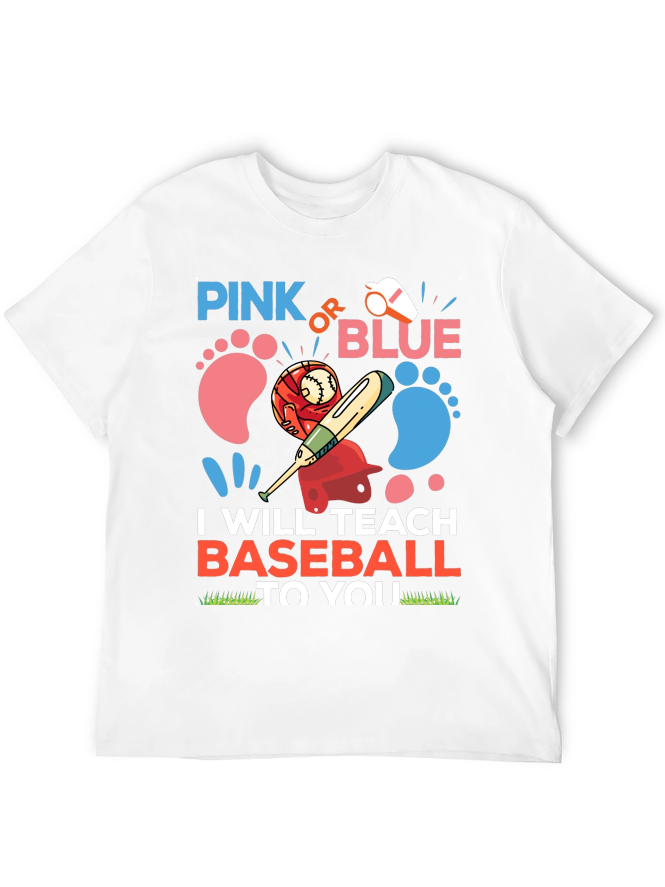 Pink or Blue Baseball Gender Reveal T-Shirt