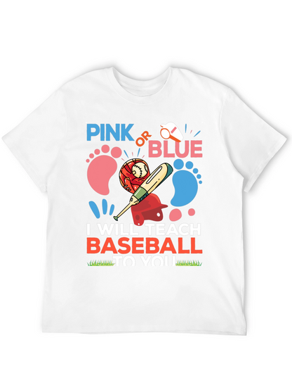 Pink or Blue Baseball Gender Reveal T-Shirt