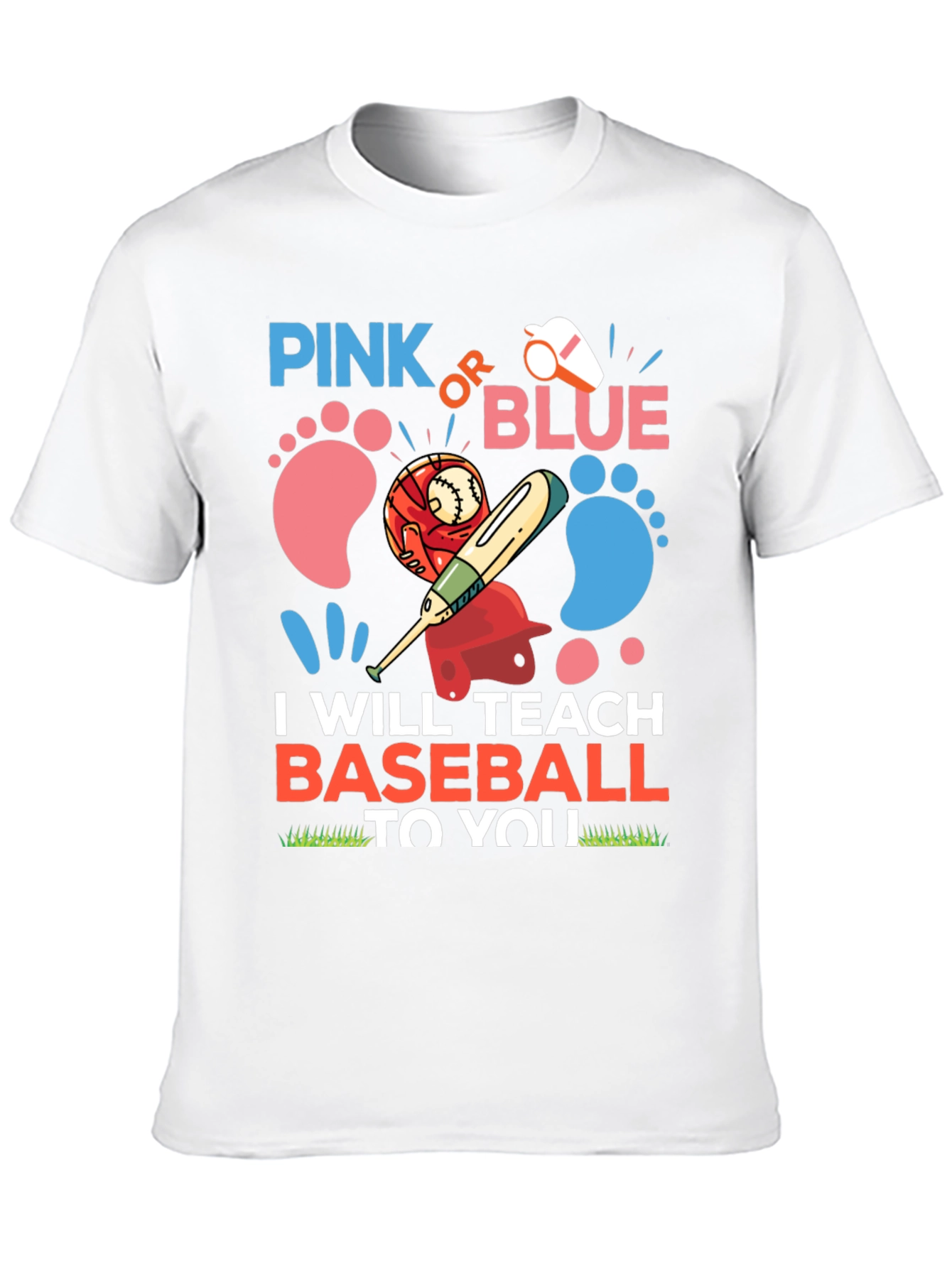 Pink or Blue Baseball Gender Reveal T-Shirt