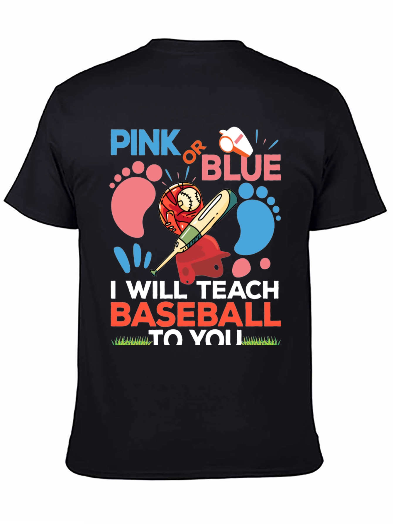 Pink or Blue Baseball Gender Reveal T-Shirt