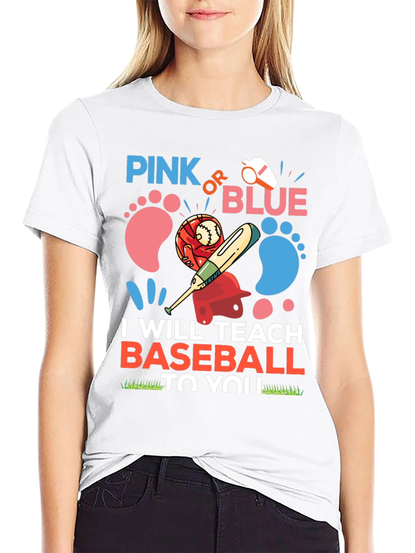 Pink or Blue Baseball Gender Reveal T-Shirt