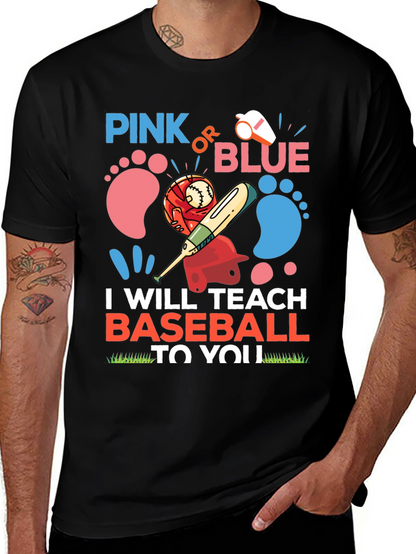 Pink or Blue Baseball Gender Reveal T-Shirt