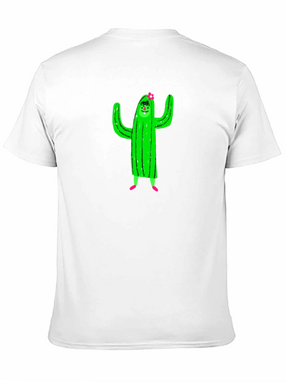 Cactus Character Graphic Black T-Shirt