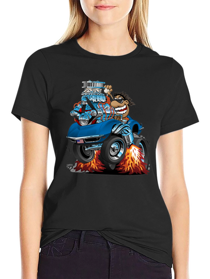 Cartoon Car T-Shirt - Quirky Graphic Tee