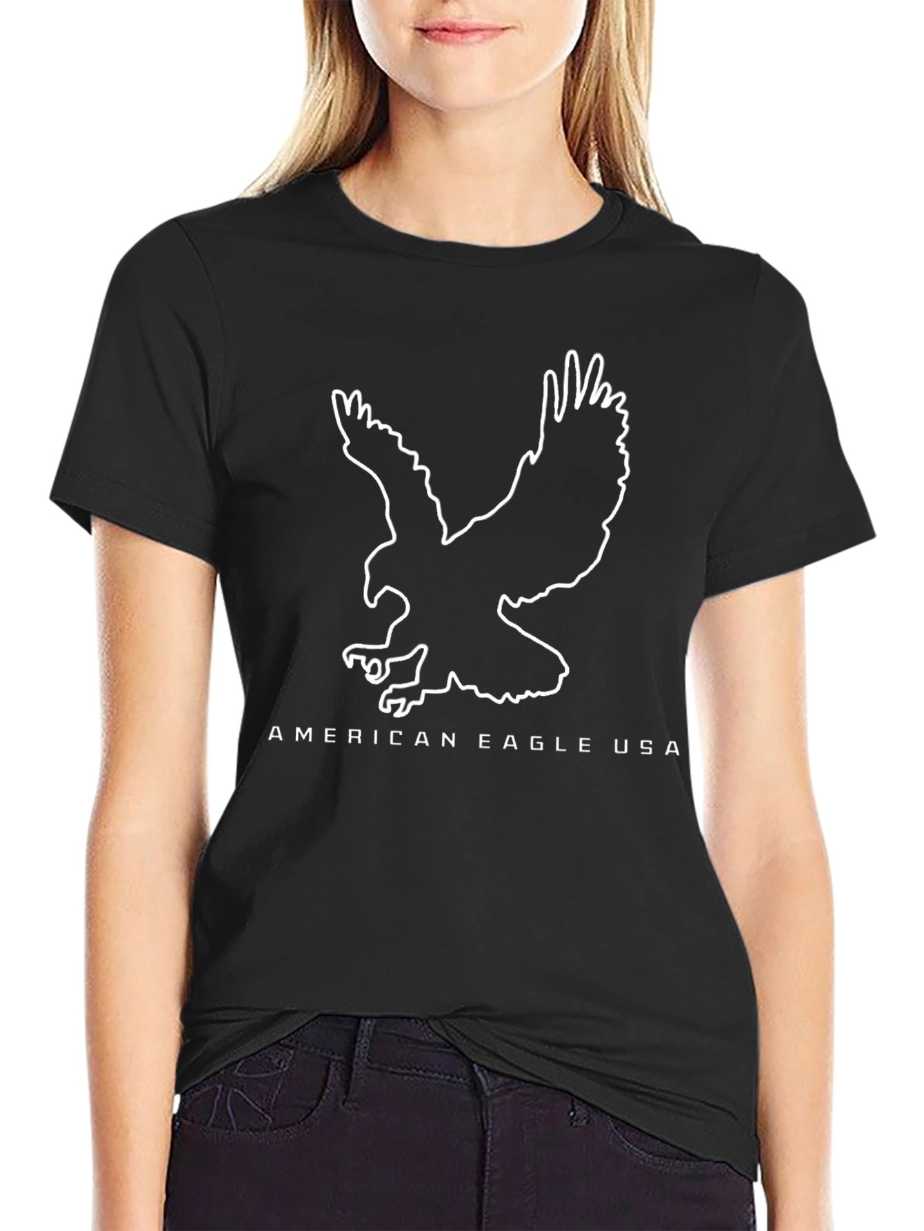 American Eagle USA Graphic Black T-Shirt