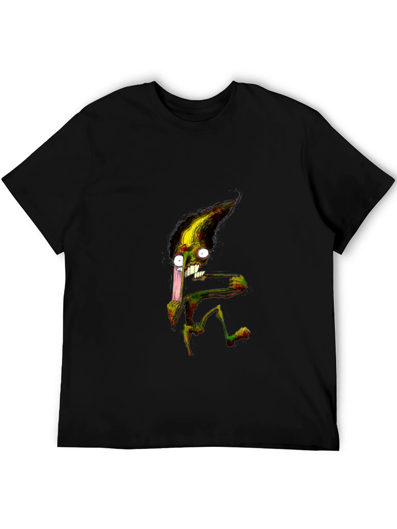 Monster Graphic T-Shirt - Black Crew Neck