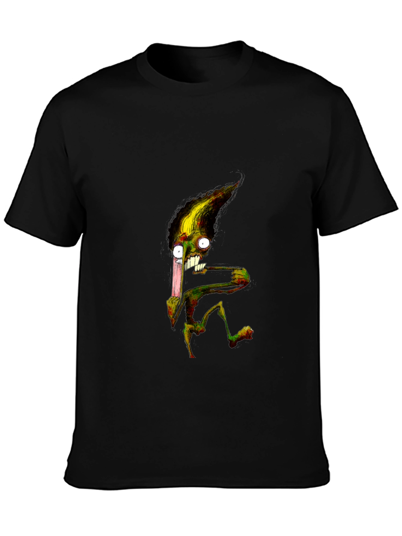 Monster Graphic T-Shirt - Black Crew Neck