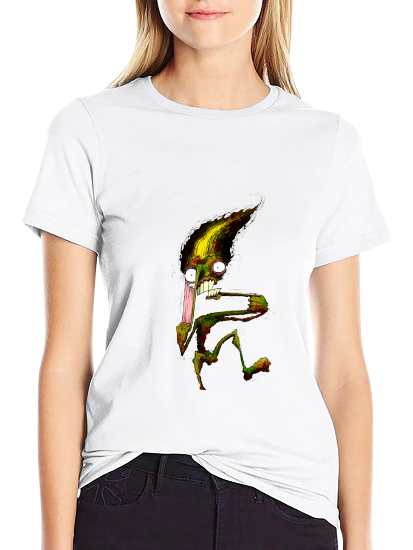 Monster Graphic T-Shirt - Black Crew Neck