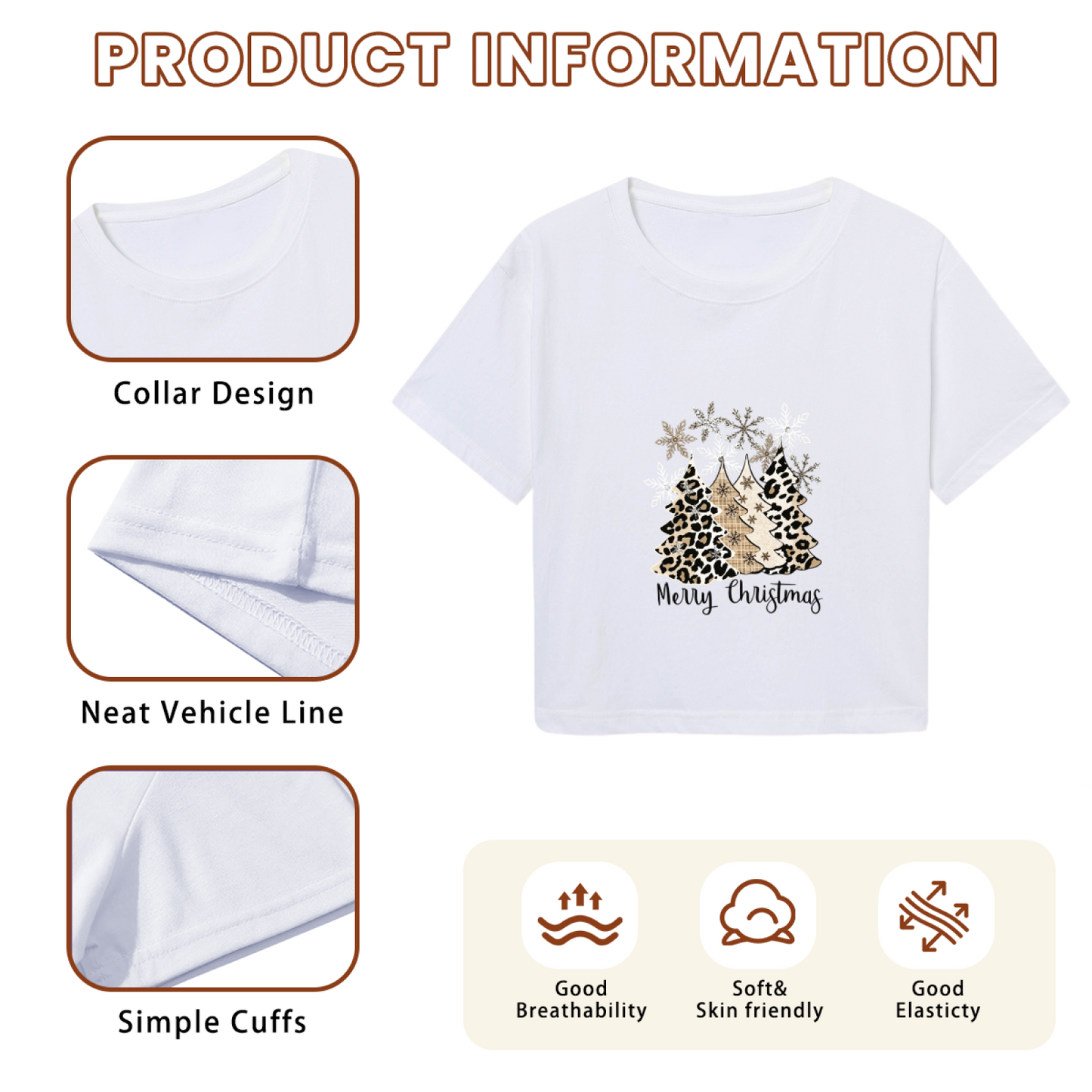 Leopard Christmas Tree Merry Christmas Crop Top