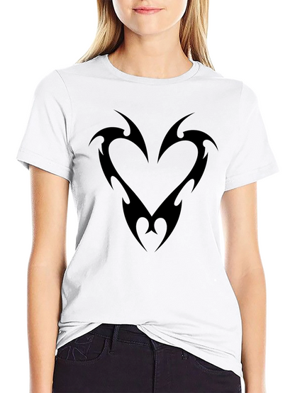Tribal Heart Graphic Black T-Shirt