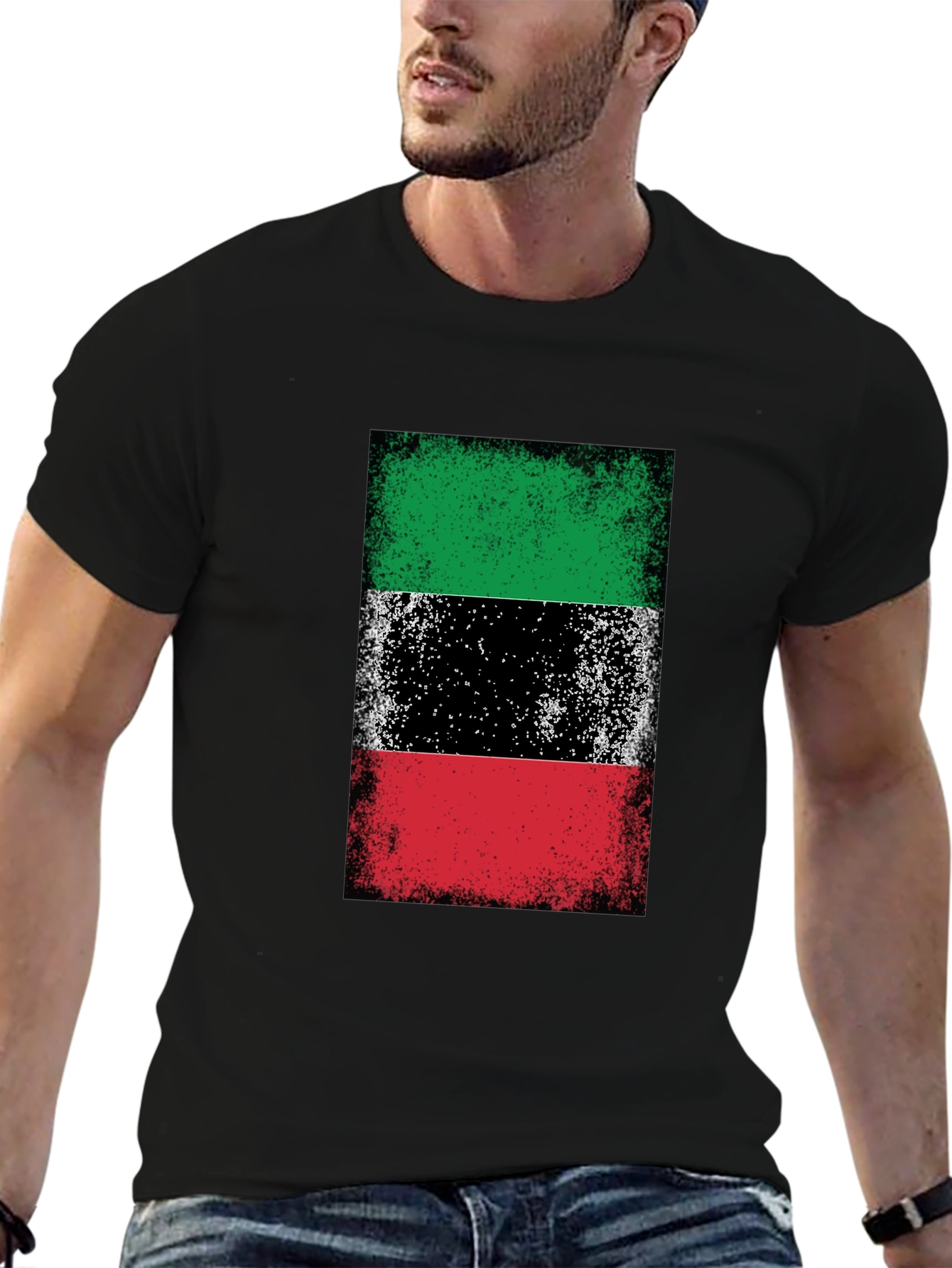 Kuwait Flag T-Shirt Grunge Style