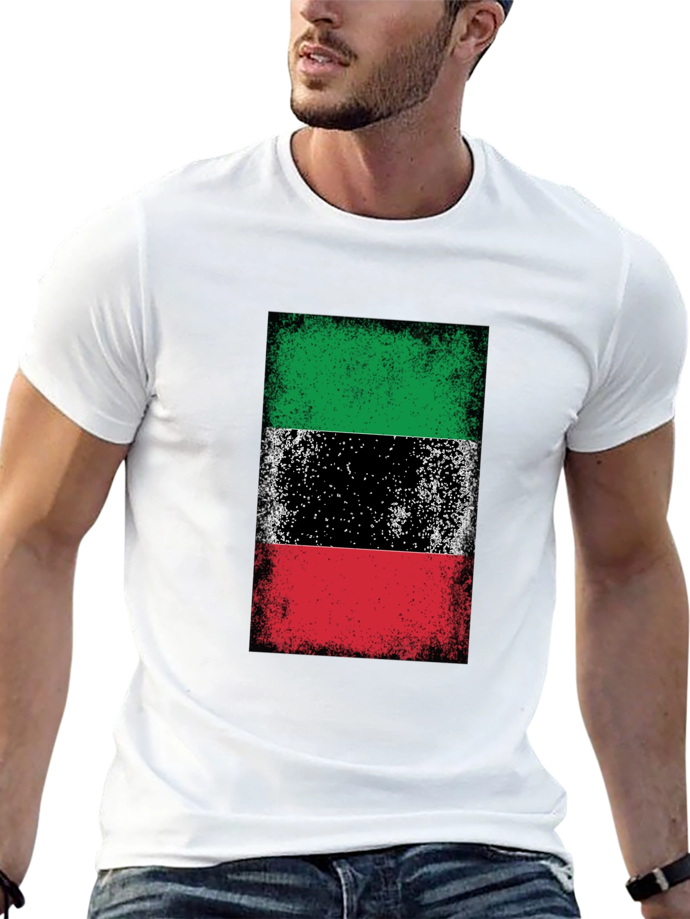 Kuwait Flag T-Shirt Grunge Style