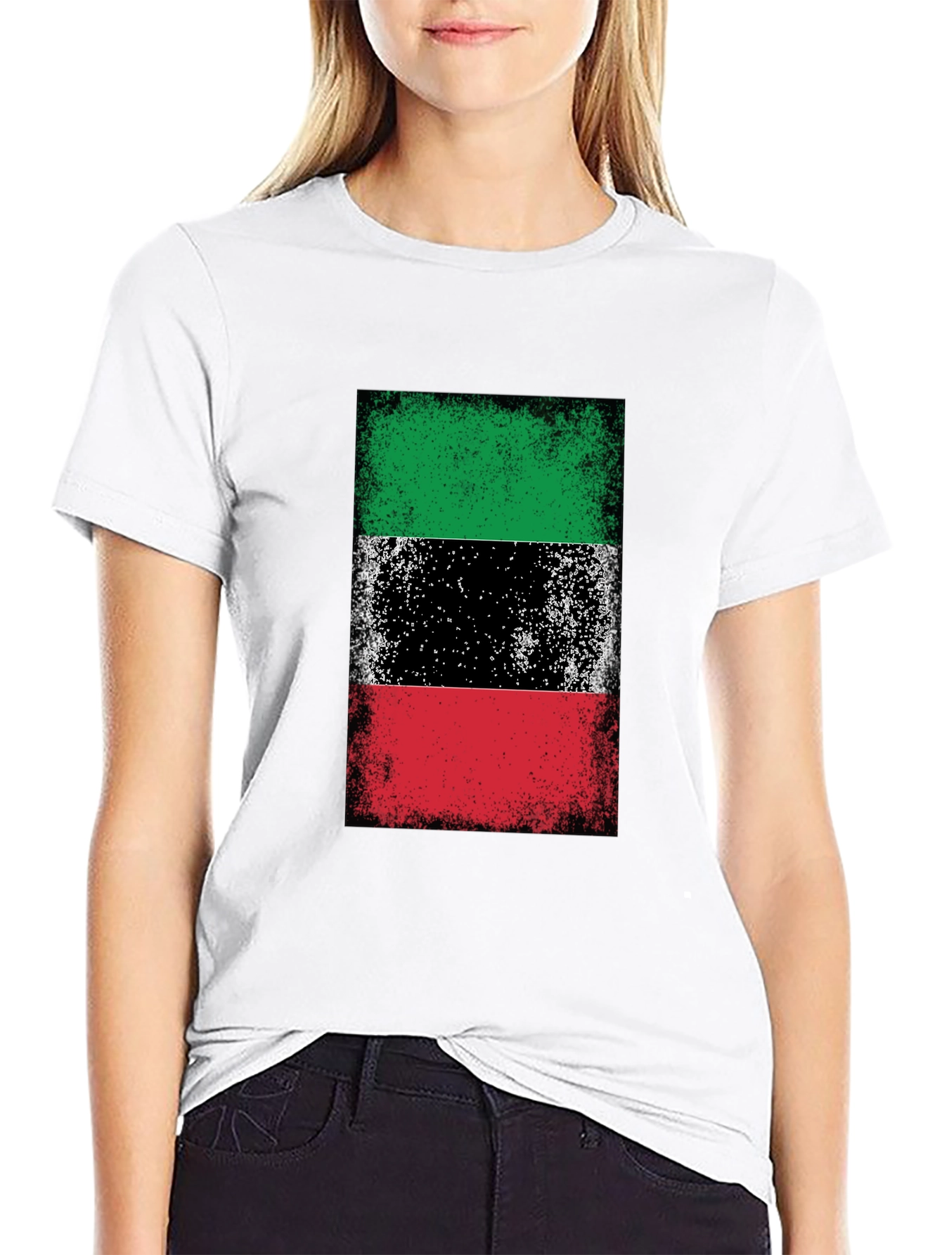 Kuwait Flag T-Shirt Grunge Style