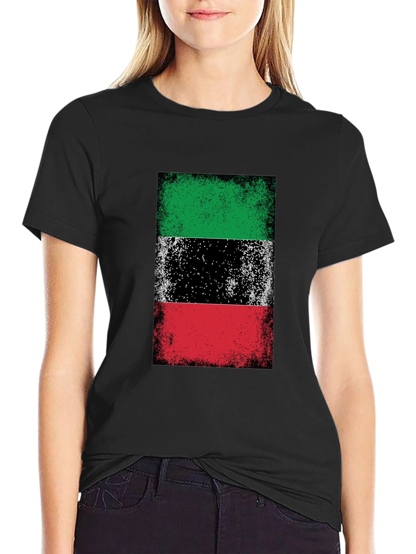 Kuwait Flag T-Shirt Grunge Style