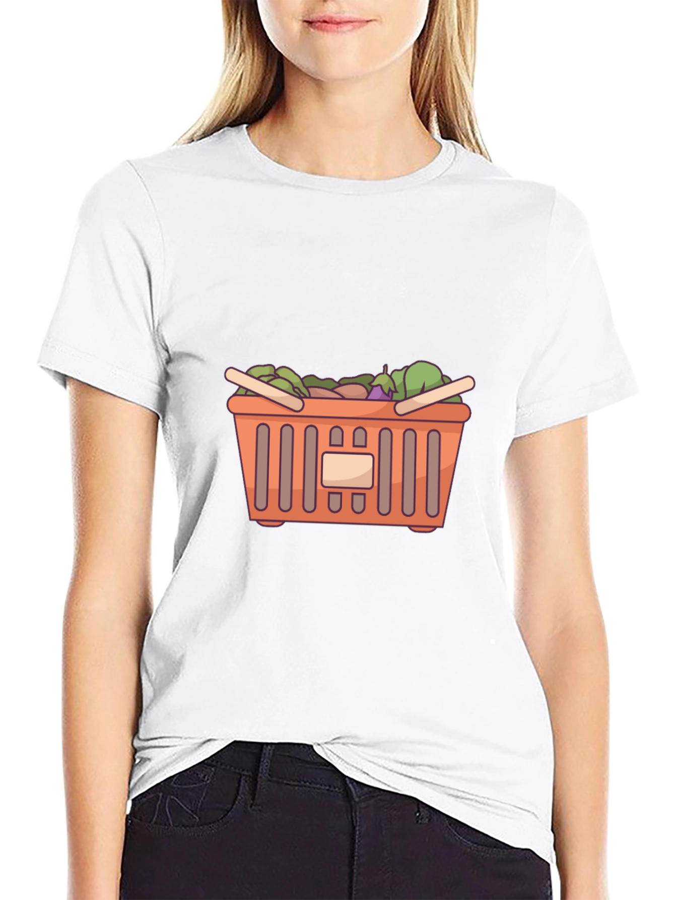 Funny Graphic Tee - Shopping Basket Design