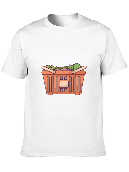 Funny Graphic Tee - Shopping Basket Design