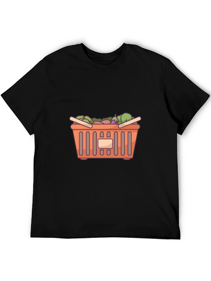 Funny Graphic Tee - Shopping Basket Design