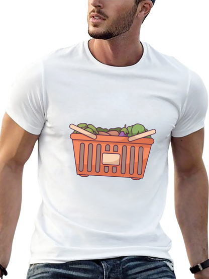 Funny Graphic Tee - Shopping Basket Design