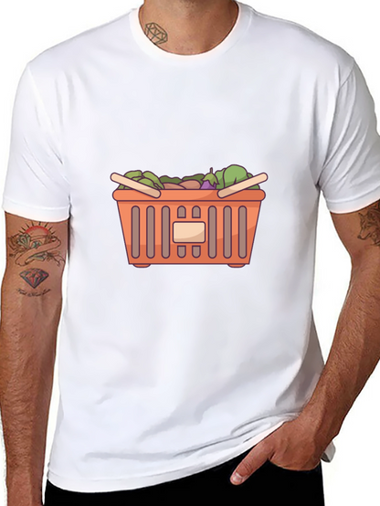 Funny Graphic Tee - Shopping Basket Design