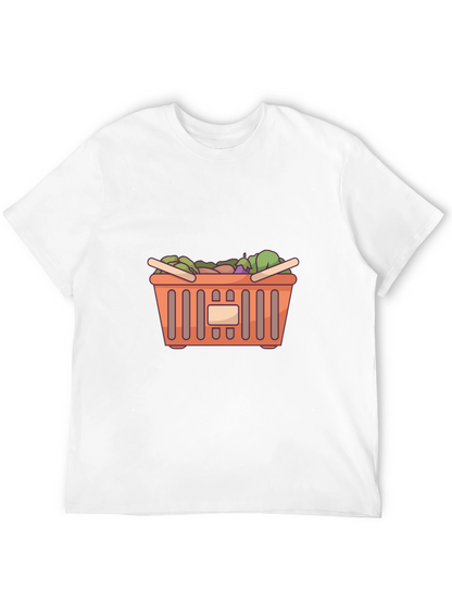 Funny Graphic Tee - Shopping Basket Design